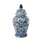 Decorative Vase - Blue Ceramic Flowers Temple, 19 in.