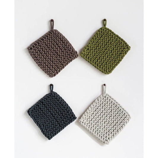 Cotton Crocheted Pot Holder (4 Colors)