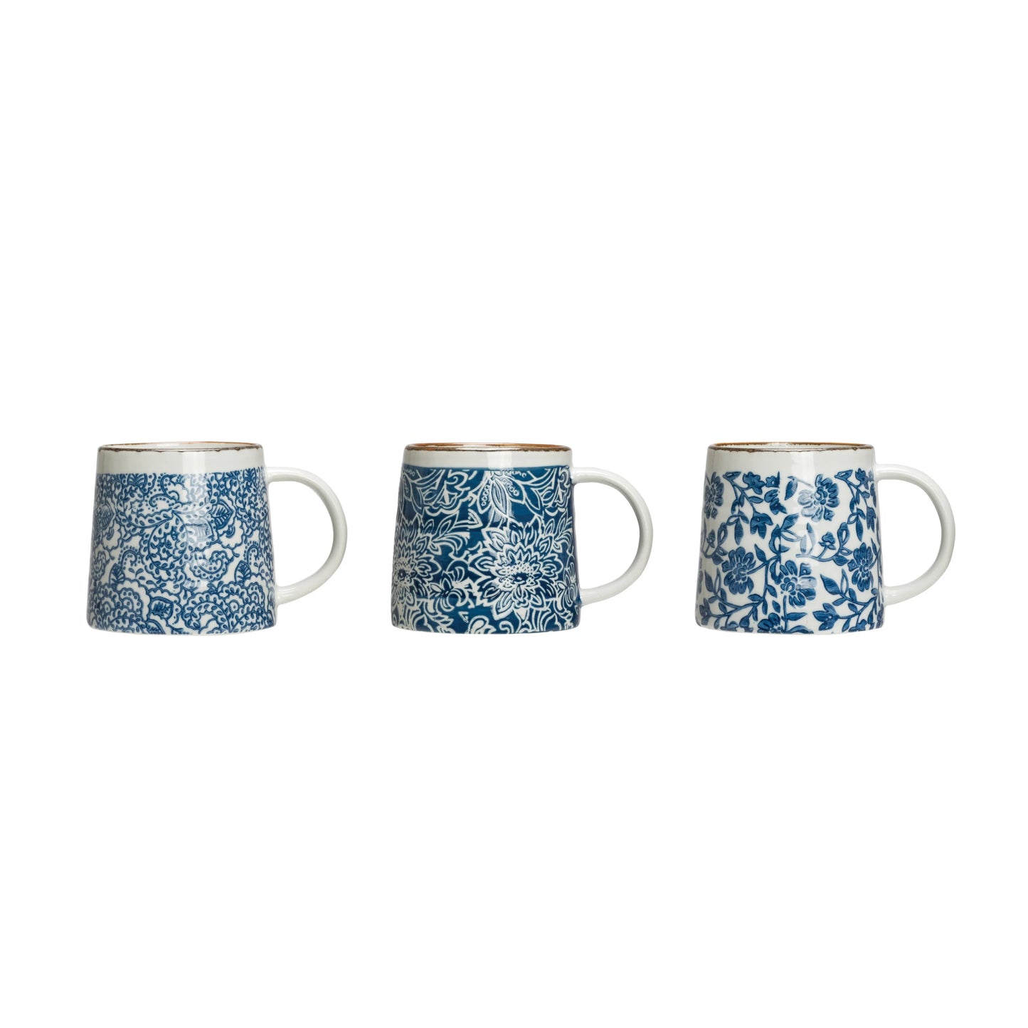Hand-Stamped Stoneware Mug -(3 Styles)