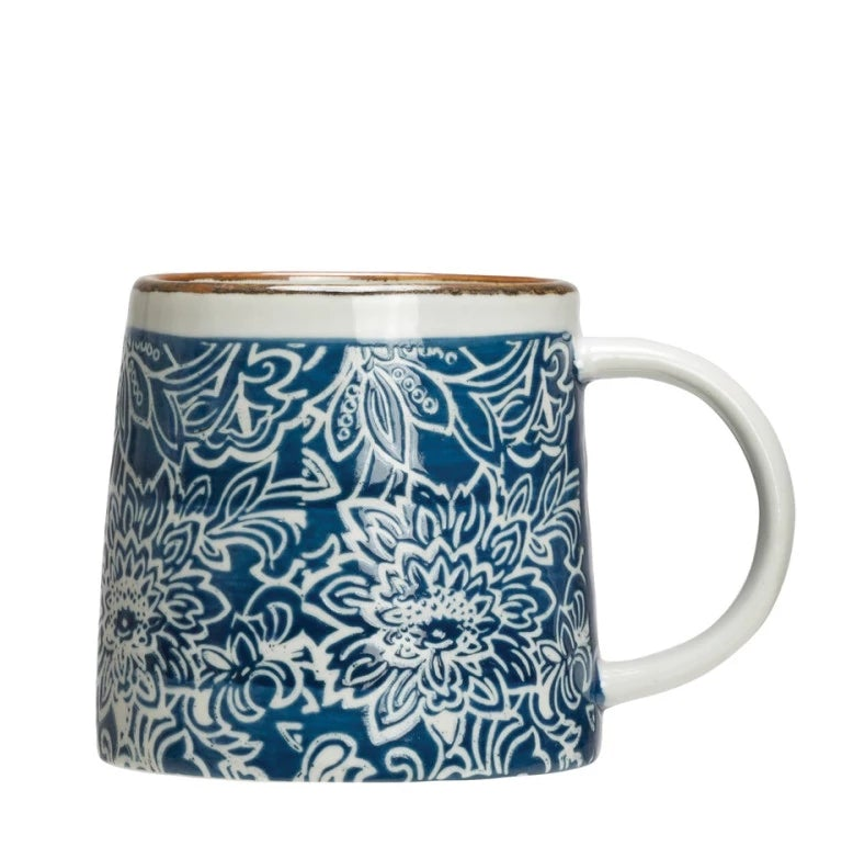Hand-Stamped Stoneware Mug -(3 Styles)