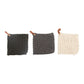 Crocheted Pot Holder with Leather Loop (3 Colors)