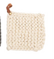 Crocheted Pot Holder with Leather Loop (3 Colors)