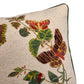 Cotton Lumbar Pillow w/Butterflies, Flowers, Embroidery & Piping