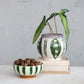 Hand-Painted Stoneware Planter w/ Design (Each One Will Vary)
