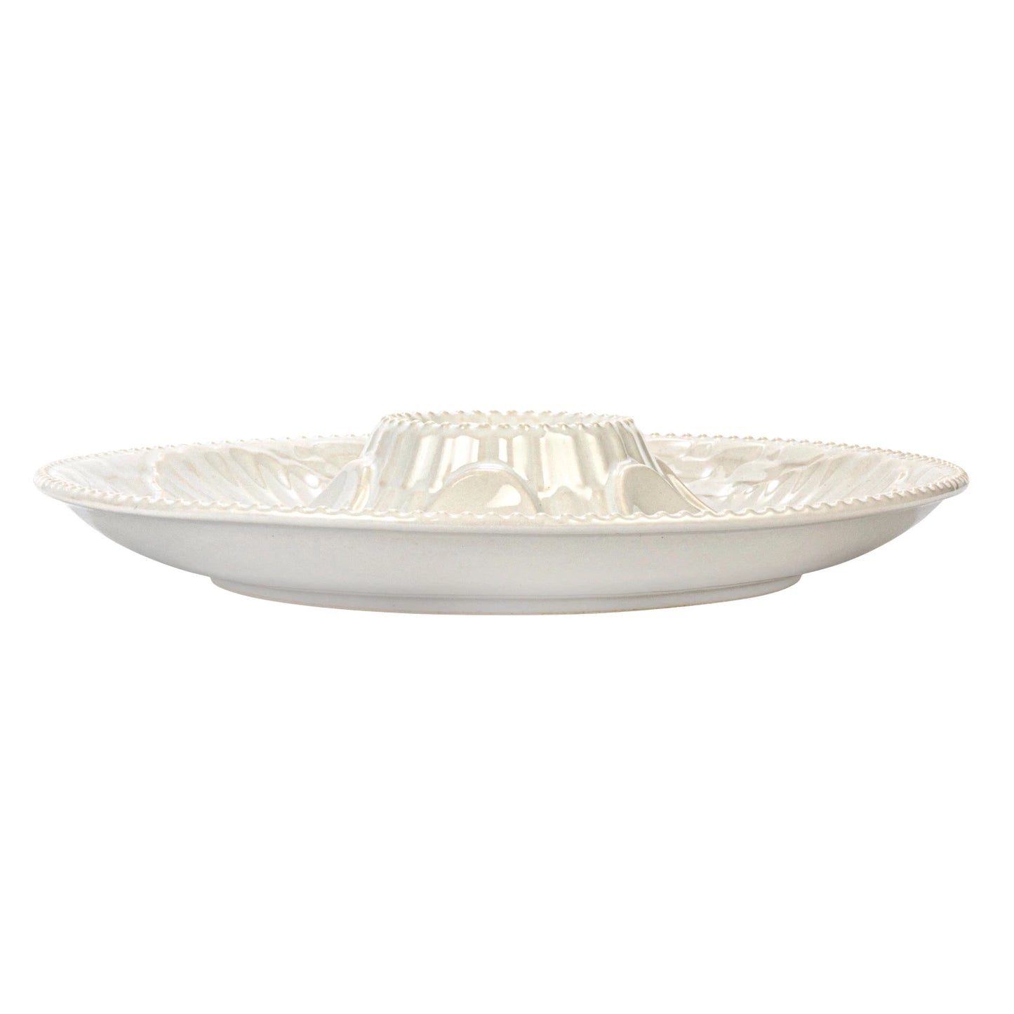 Stoneware Oyster Plate, Matte White