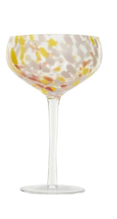 Blown Stemmed Confetti Champagne/Coupe Glass (4 Styles)