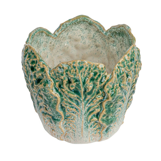 Stoneware Cabbage Shaped Planter
