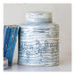 Stoneware Striped Ginger Jar (Each One Will Vary)