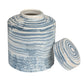 Stoneware Striped Ginger Jar (Each One Will Vary)