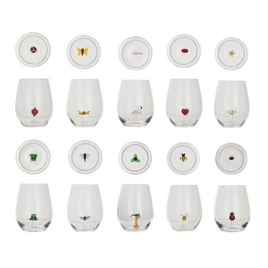 Stemless Wine Glass w/Figure Inside (10 Styles)