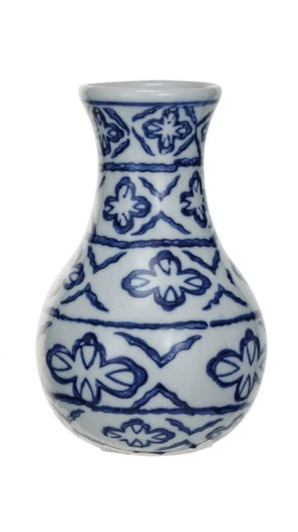 Hand-Stamped Stoneware Vase (3 Styles)