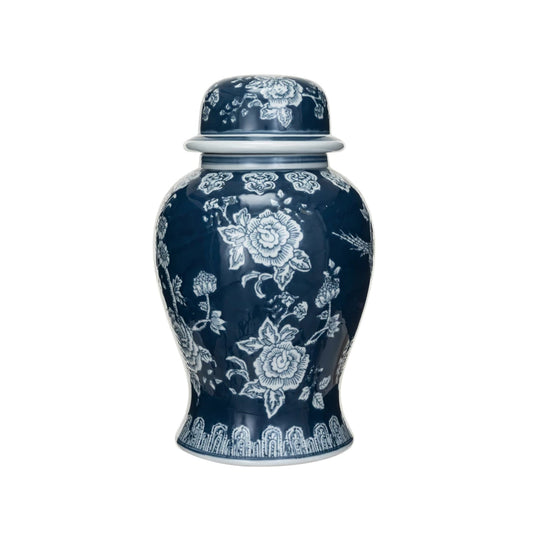 Decorative Hand-Painted Ceramic Ginger Jar