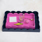 MDF Lacquered Scalloped Tray w/Handles