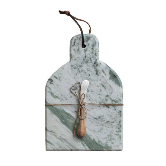 Marble Cheese/Cutting Board w/Canape Knife (Each One Will Vary)
