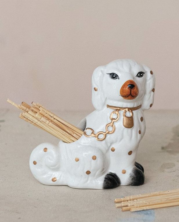Ceramic Staffordshire Dog Shaped Toothpick Holder (2 Styles)