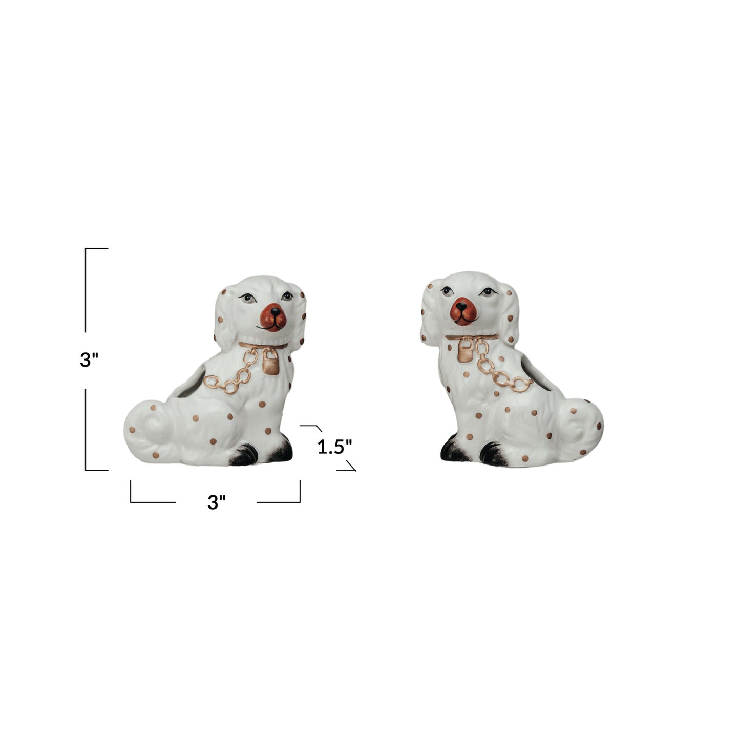 Ceramic Staffordshire Dog Shaped Toothpick Holder (2 Styles)