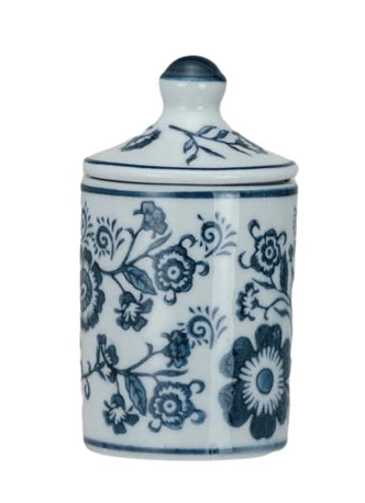 Hand-Painted Stoneware Spice Jar w/Pattern (4 Styles)