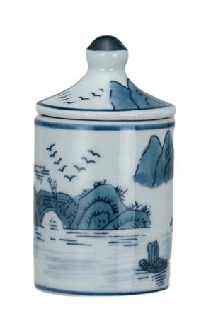 Hand-Painted Stoneware Spice Jar w/Pattern (4 Styles)