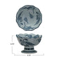 Hand-Painted Stoneware Footed Bowl w/Botanicals & Scalloped Edge
