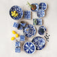 Hand-Painted Stoneware Footed Dish (4 Styles) (Each Will Vary)