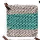 Cotton Crocheted Pot Holder w/Leather Loop (4 Colors)