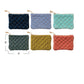 Quilted Cotton Velvet Zip Pouch w/Metallic Thread Embroidery & Tassel (6 Colors)