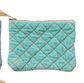 Quilted Cotton Velvet Zip Pouch w/Metallic Thread Embroidery & Tassel (6 Colors)