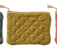 Quilted Cotton Velvet Zip Pouch w/Metallic Thread Embroidery & Tassel (6 Colors)