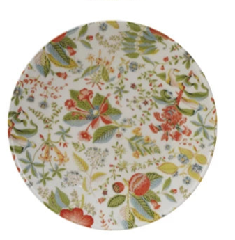 Printed Stoneware Plate w/Botanicals (4 Styles)