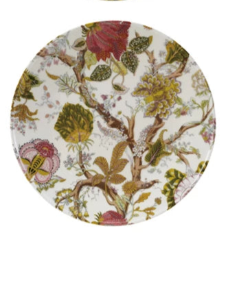 Printed Stoneware Plate w/Botanicals (4 Styles)