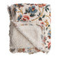 Woven Cotton Printed Throw w/Sherpa Back, Flower Pattern & Fringe