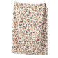 Woven Cotton Printed Throw w/Sherpa Back, Flower Pattern & Fringe