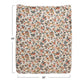 Woven Cotton Printed Throw w/Sherpa Back, Flower Pattern & Fringe