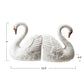 Stoneware Swan Shaped Bookends, White, Orange Color & Black (Set of 2)