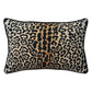 Cotton Velvet Printed Lumbar Pillow w/Leopard Print & Piping