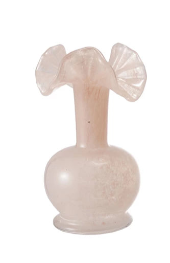 Art Glass Vase w/Ruffle (3 Colors) Each One Will Vary