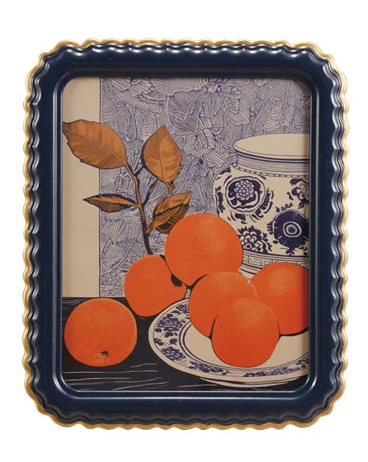 Scalloped Photo Frame w/Gold Finish Edge (2 Colors)