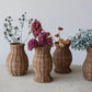 Hand-Woven Rattan Vase w/Removable Glass Insert  (4 Styles)