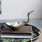 Cast Aluminium Bird Shaped Bowl, Antique Brass Finish