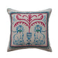 Staffordshire Dog Scene, Embroidery & Velvet Back Pillow