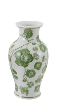Hand-Painted Stoneware Vase w/Floral Design (3 Styles)
