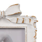 Plastic Photo Frame w/Bow, Antique White & Gold Finish