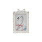 Plastic Photo Frame w/Bow, Antique White & Gold Finish
