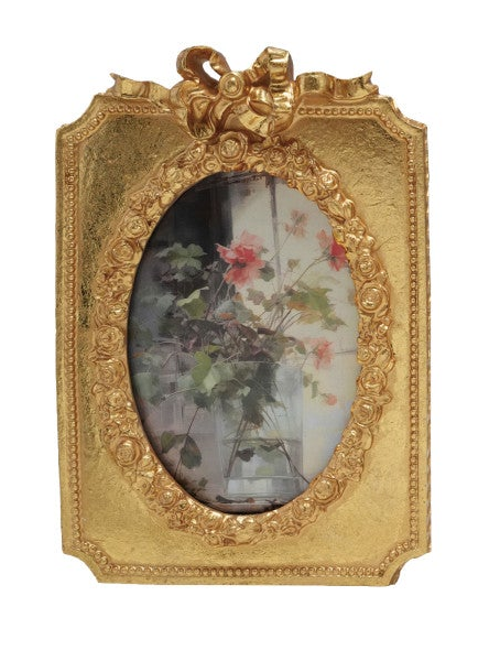 Resin Photo Frame w/Bow, Gold Finish (3 Styles)