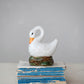 Hand-Painted Stoneware Vintage Reproduction Swan