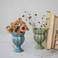 Stoneware Scalloped Footed Vase (2 Colors) (Each Will Vary)
