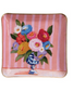 Enameled Metal Tray w/Flowers in Vase & Gold Edges (3 Styles)