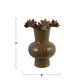 Opaque Glass Footed Ruffled Vase - Olive Color