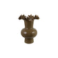 Opaque Glass Footed Ruffled Vase - Olive Color