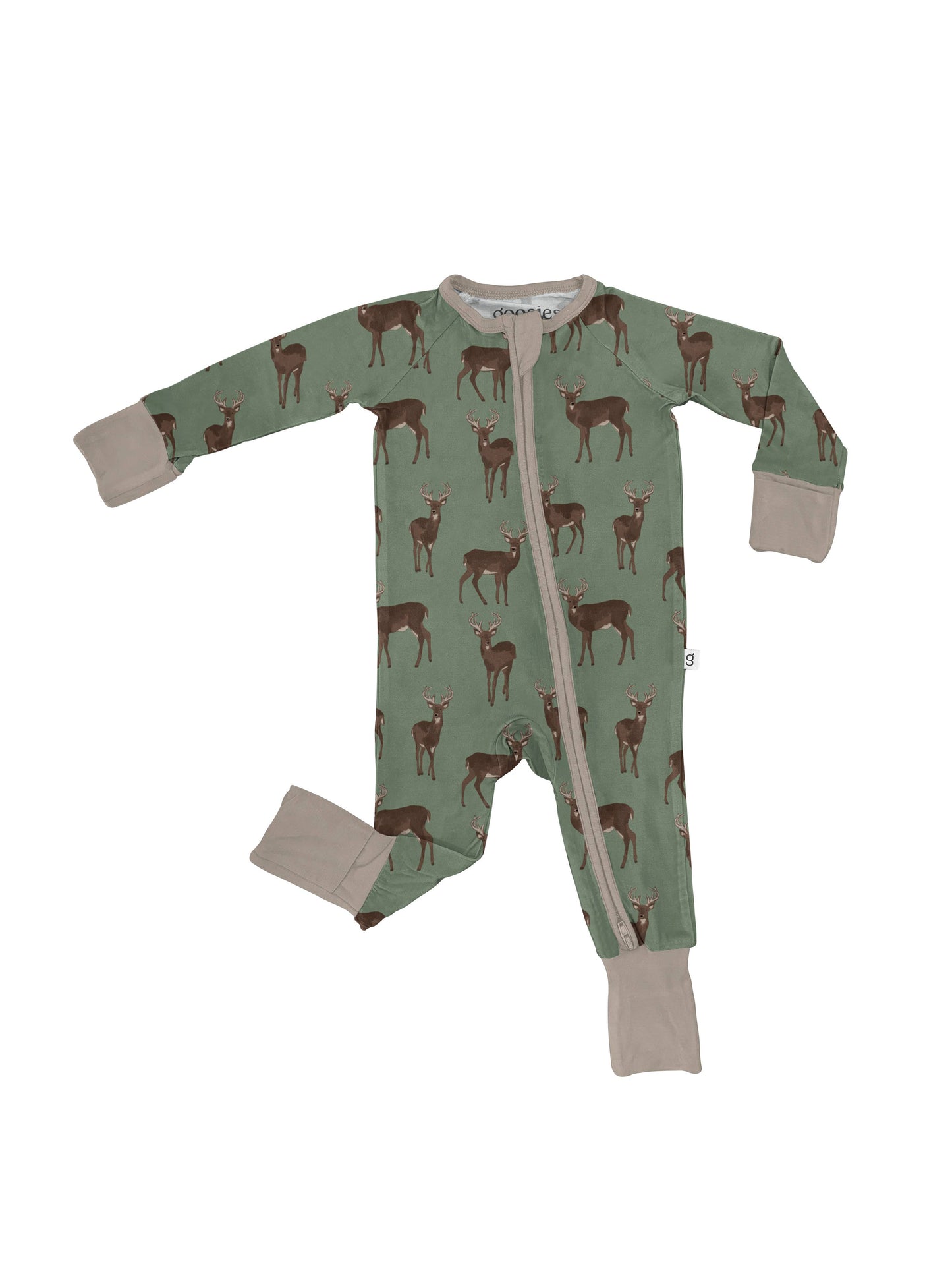 Deer  - LS Convertible Zip PJs: 3-6 mo